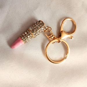 NWOT Rhinestone Lipstick bag charm/keychain